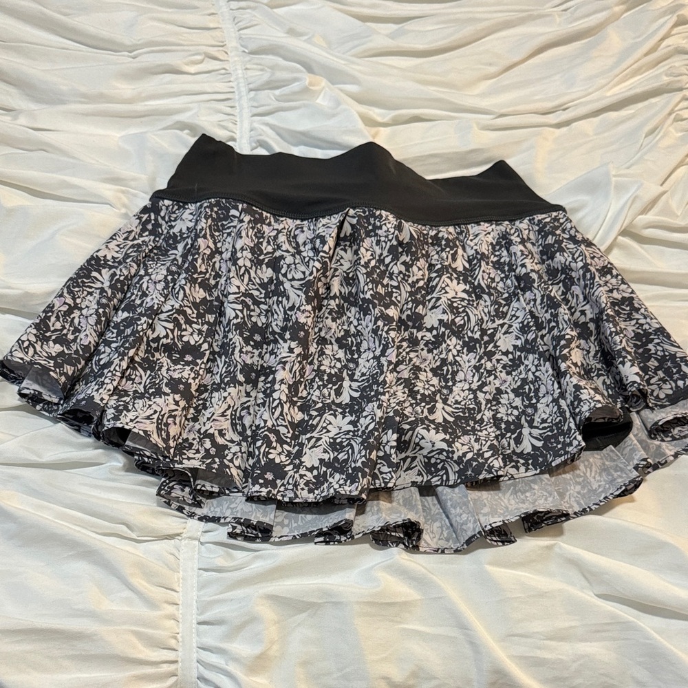 Aerie offline medium women purple athletic skirt w bike shorts pockets floral